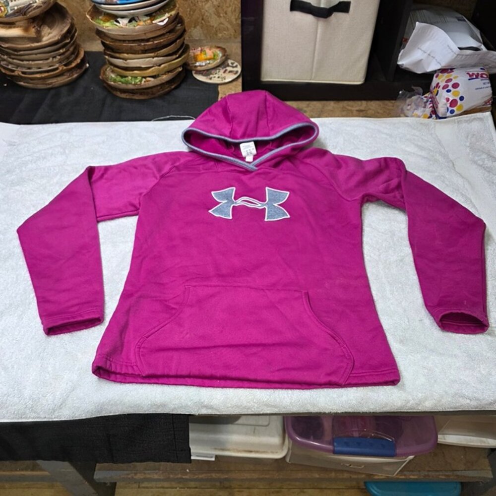 Under Armour Pink Hoodie Womens Medium MD Pullover Athletic Sweatshirt
